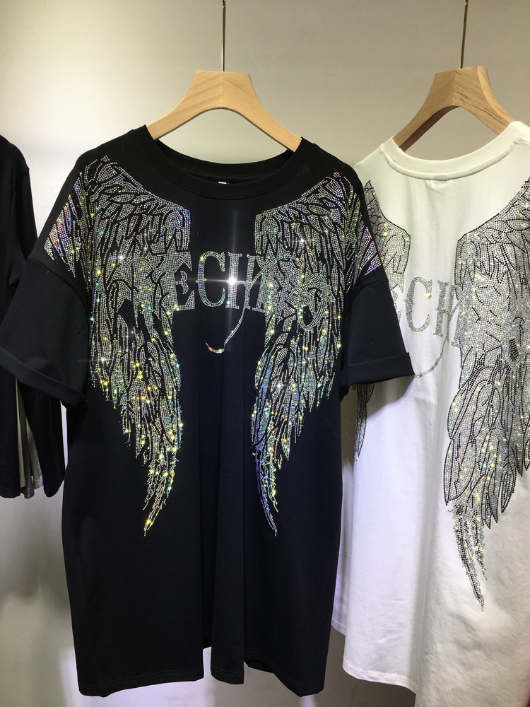 Streetwear Clothing Brand - L-4XL übergroße Strass Engels flügel Harley
