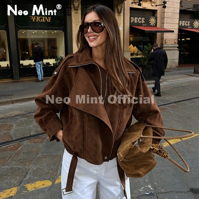 Streetwear Girl Brand - Neo Mint Herbst Neue Braune Übergroße
