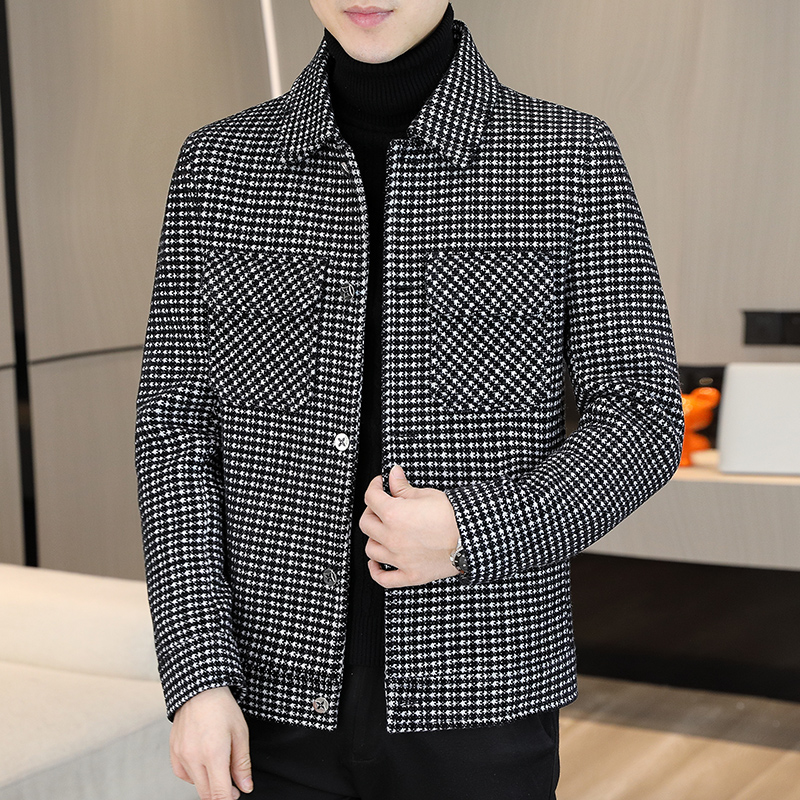 Streetwear Clothing Brand - Marke Winter Plaid Woolen Jacken Männer